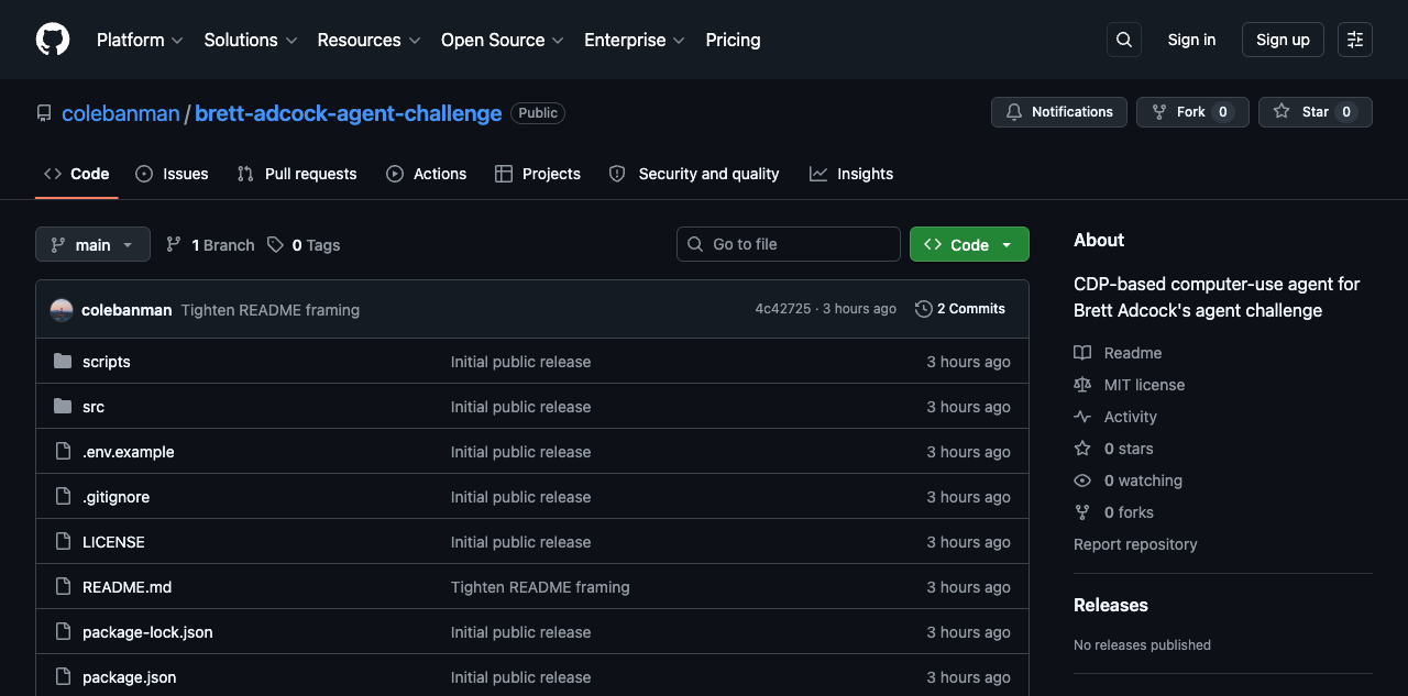 Brett Adcock browser agent repository screenshot